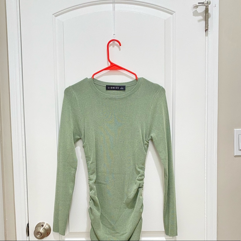 Lioness Small Green side tie Military Minds Long Sleeve Dress